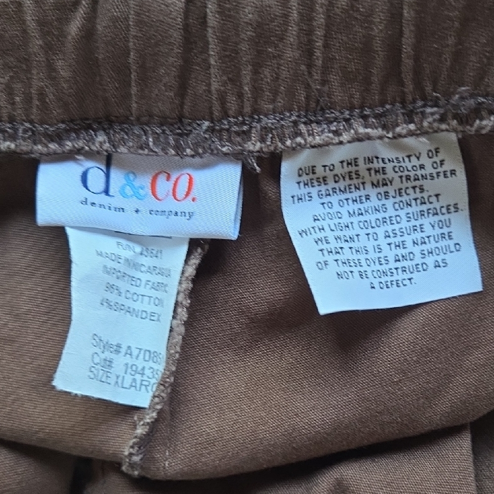 2 Quacker Factory Women's Brown and Cream Cropped Pants - Picture 11 of 11